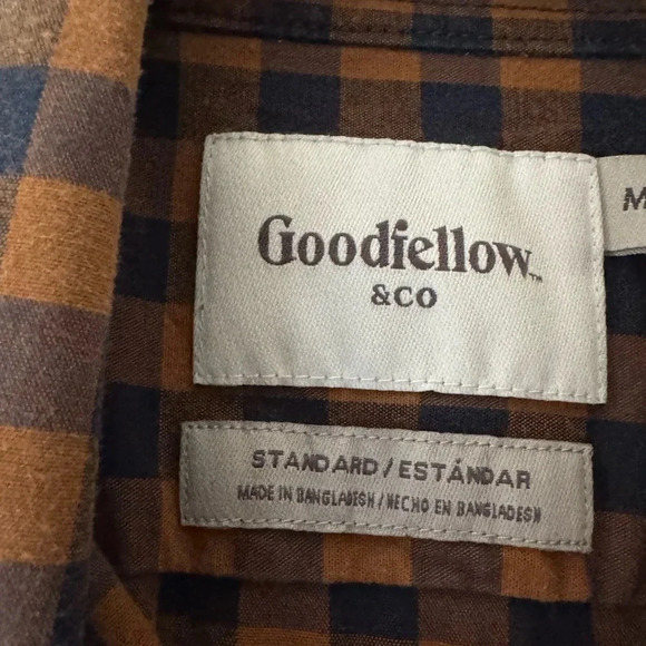 Goodfellow & Company | Men’s Button Down | Orange Plaid - Picture 2 of 12